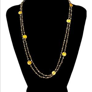 NWT Pyrite & gold filled 36 inch Necklace